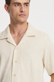 thumbnail: Shiwi The Sunshine Brand loose fit badstof overhemd Ted beige