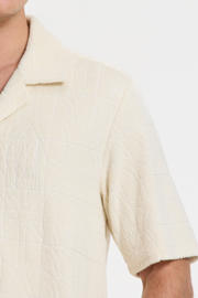 thumbnail: Shiwi The Sunshine Brand loose fit badstof overhemd Ted beige