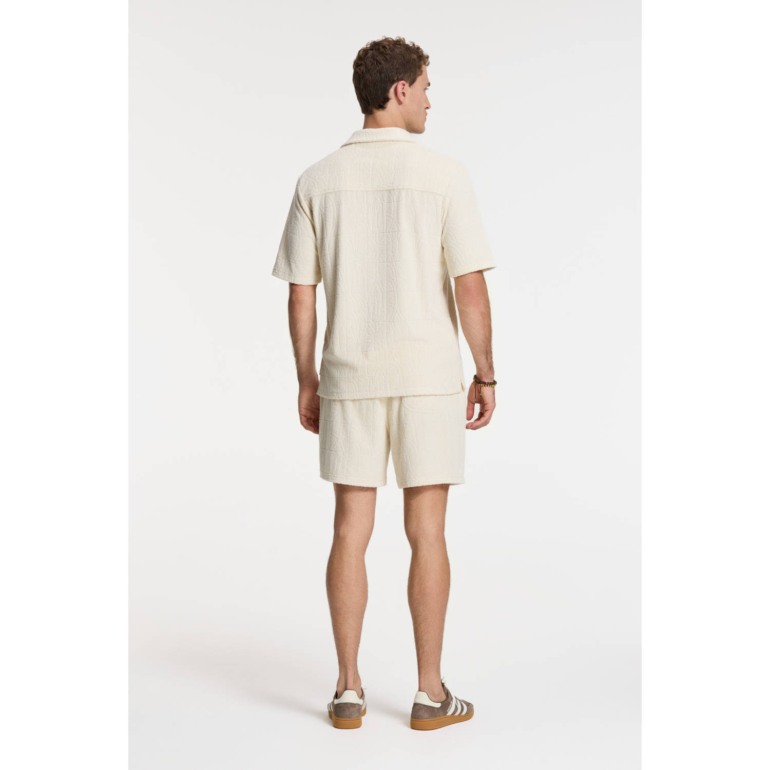 Shiwi loose fit badstof overhemd Ted beige
