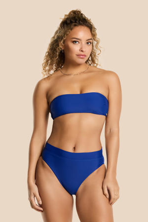 voorgevormde bandeau bikini Lola blauw