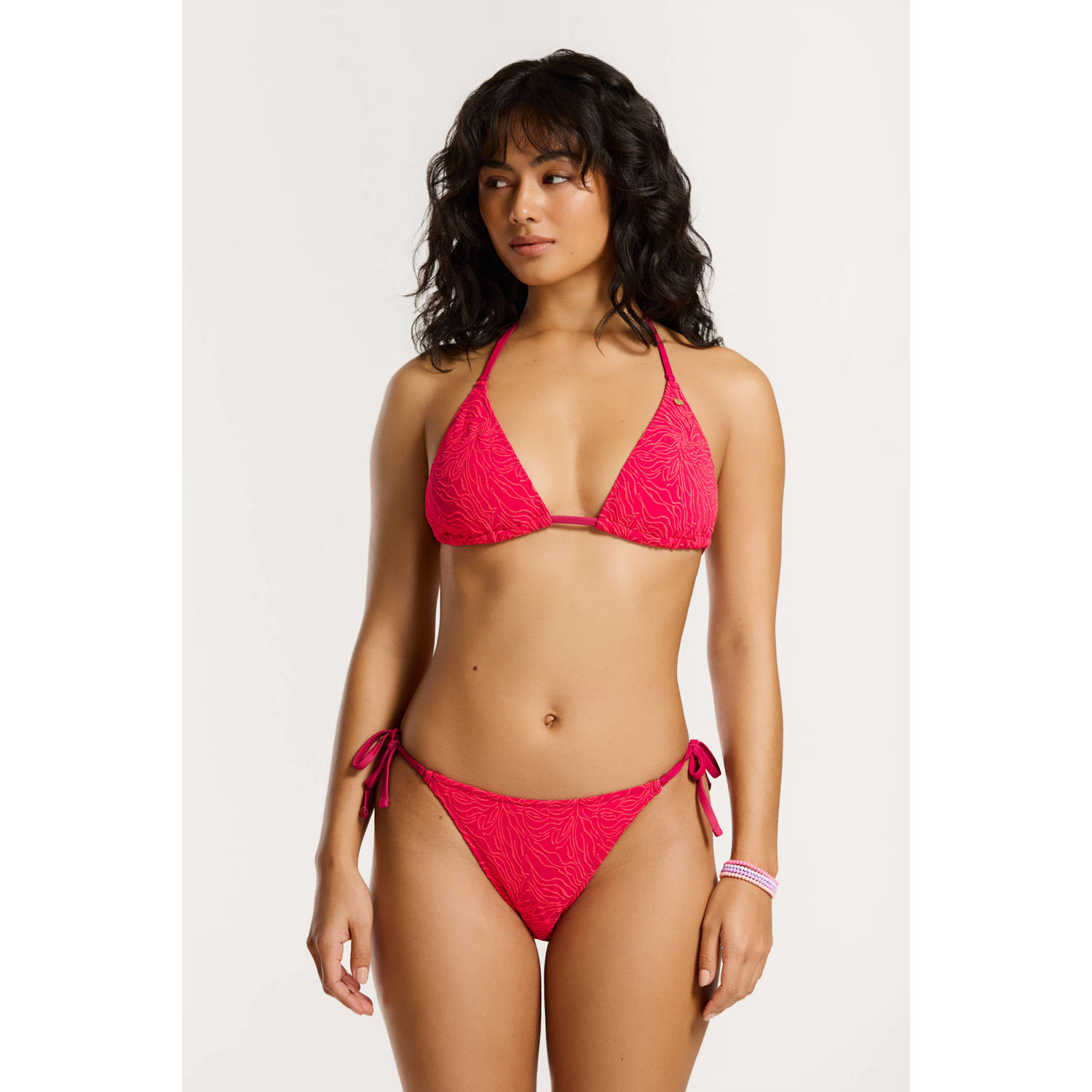 Shiwi voorgevormde triangel bikini Liz met textuur rood