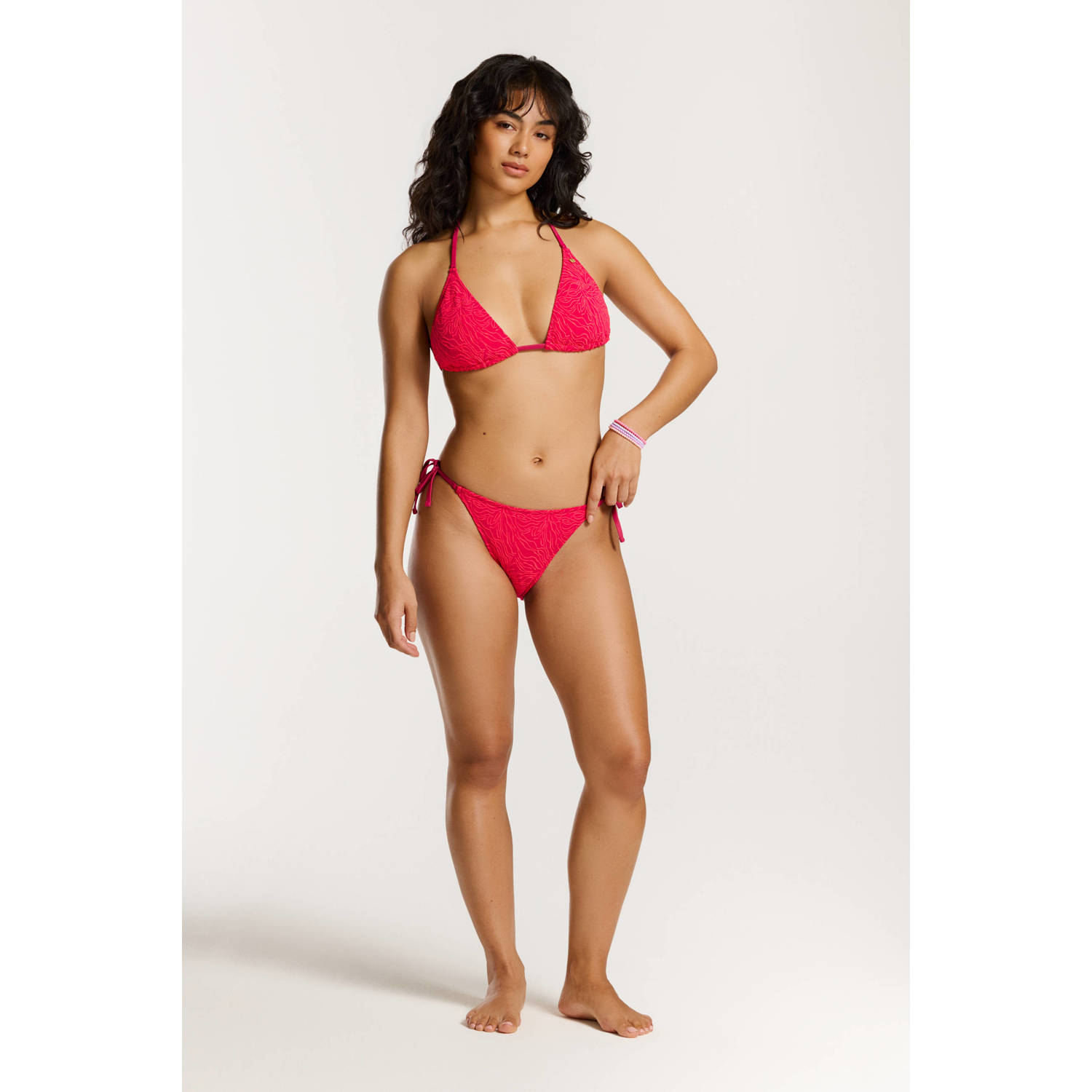 Shiwi voorgevormde triangel bikini Liz met textuur rood