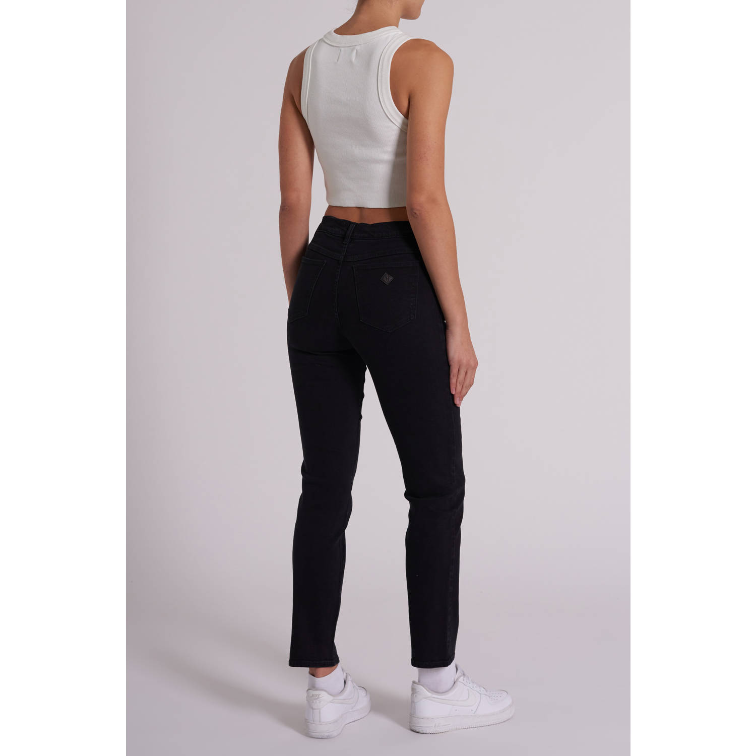 Abrand Jeans regular waist slim fit jeans black denim