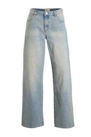 regular waist wide leg jeans light blue denim