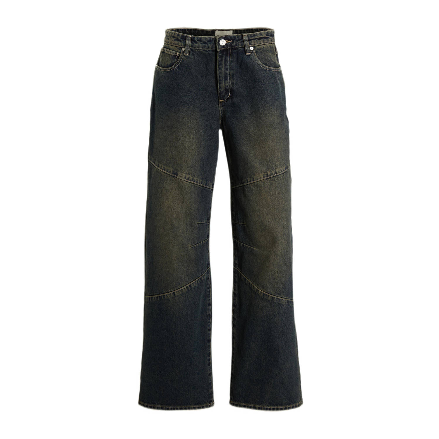 Abrand Jeans regular waist wide leg jeans dark blue denim