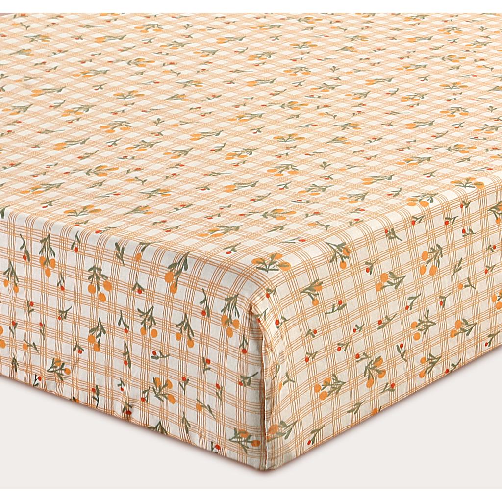 NOUS Kids katoenen baby hoeslaken wieg 80 x 40 cm - oranje