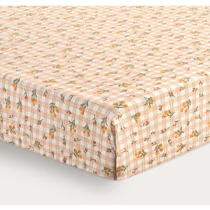 katoenen baby hoeslaken ledikant 120 x 60 cm - oranje