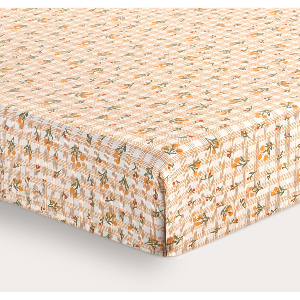 NOUS Kids katoenen baby hoeslaken ledikant 120 x 60 cm - oranje