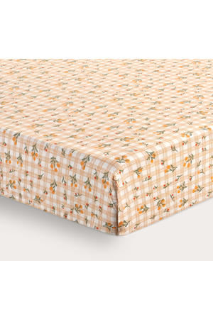 katoenen baby hoeslaken ledikant 120 x 60 cm - oranje