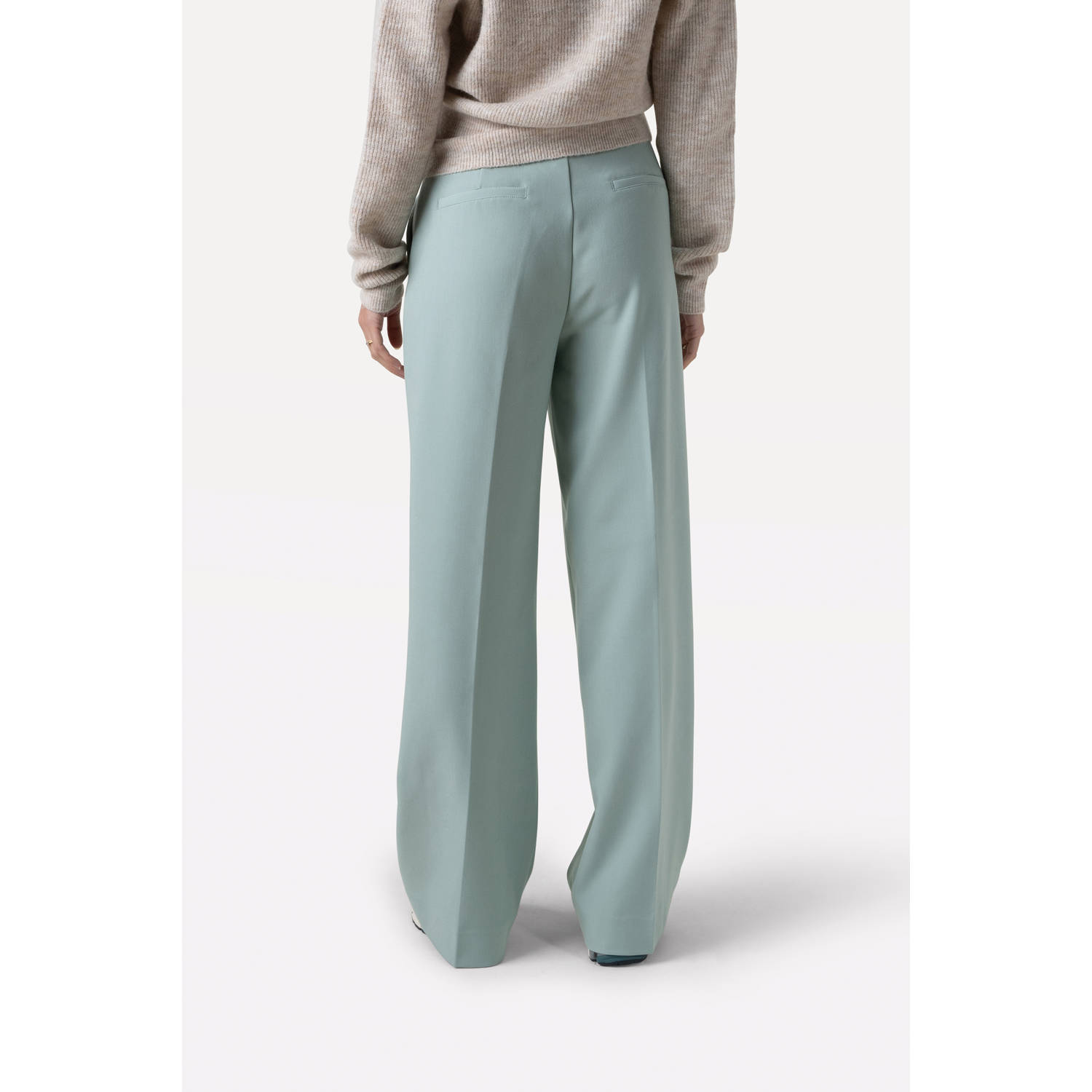 Another-Label straight high waist broek blauw