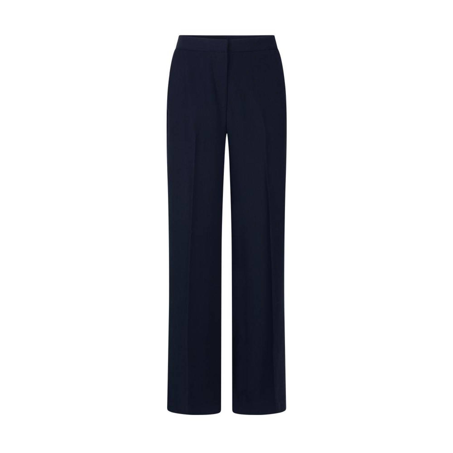 Another-Label straight regular waist broek donkerblauw