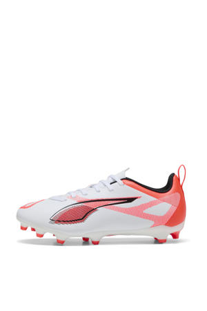 Ultra 5 Play FG/AG  Junior voetbalschoenen wit/zwart/rood