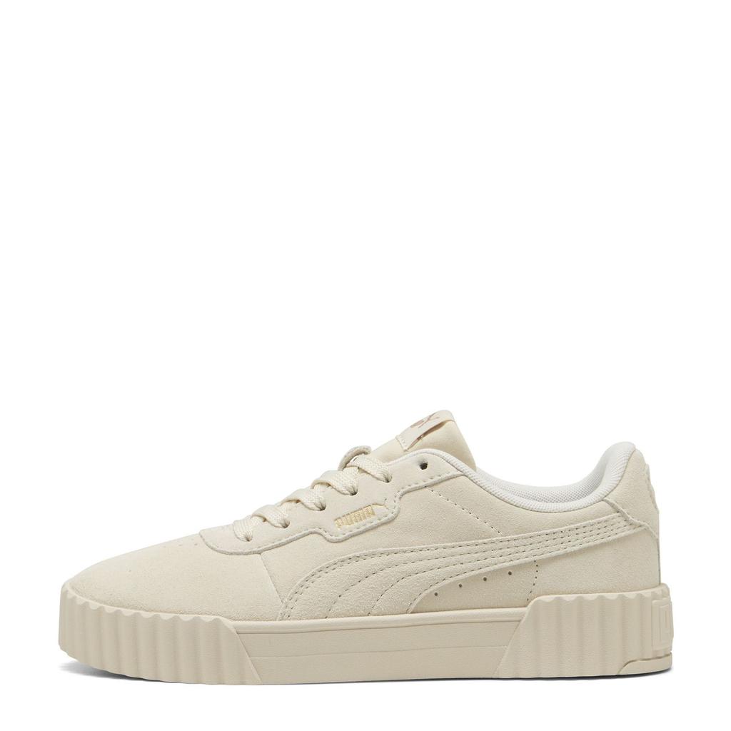 Ecru dames Puma Carina 3.0 sneakers van suède/voering: textiel/voetbed: textiel met veters