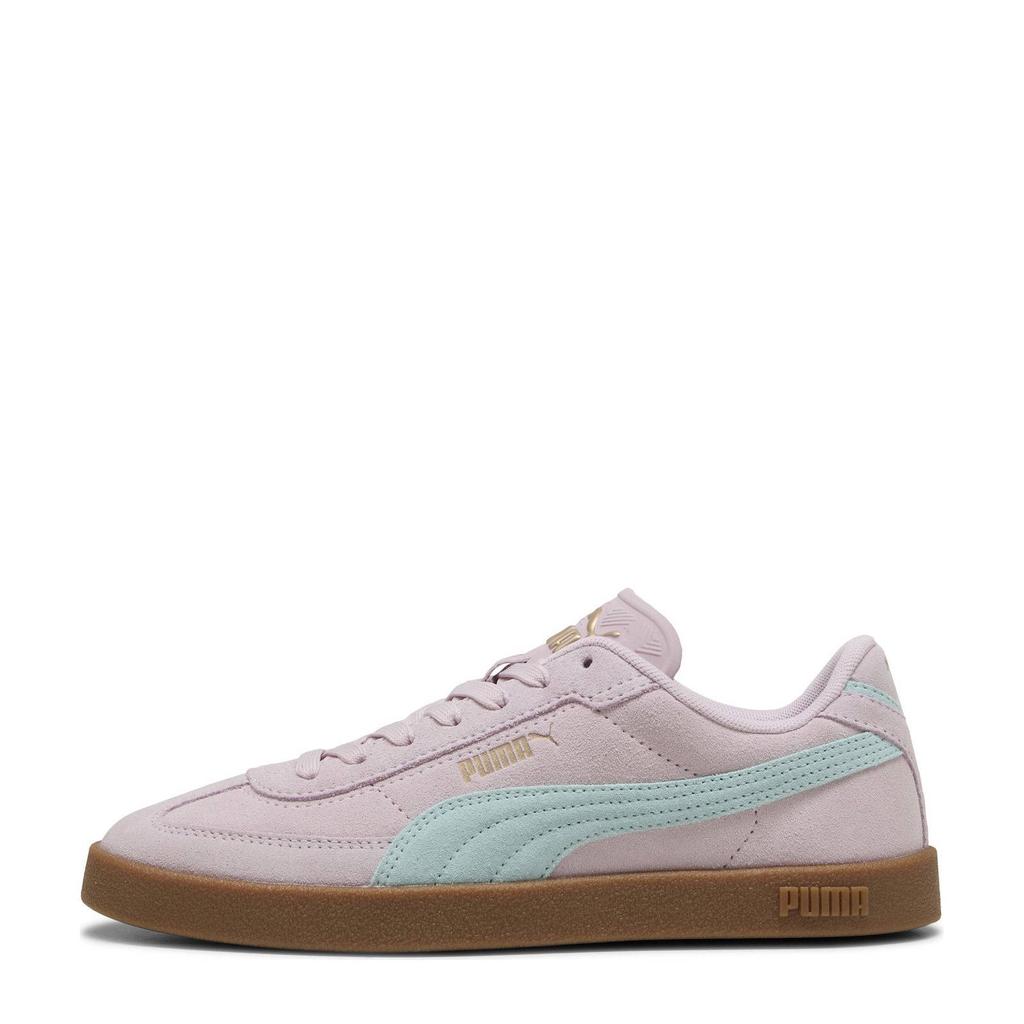 Roze en lichtblauwe unisex Puma Club leren sneakers II Era gum met veters