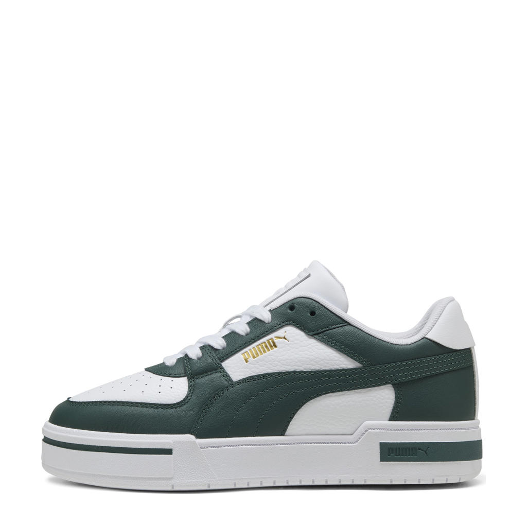 Wit en donkergroene unisex Puma CA Pro Classic II leren sneakers met veters
