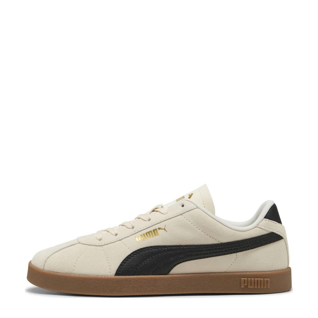 Ecru, zwart en gouden unisex Puma Club II suede sneakers met veters