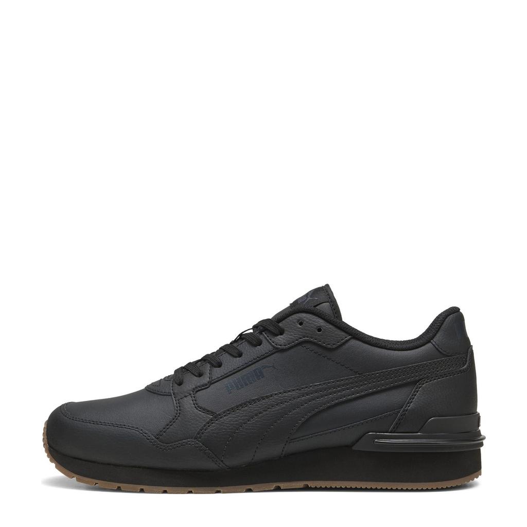 Zwart en grijze unisex Puma ST Runner V4 L sneakers van leer/voering: mesh/voetbed: eva met veters