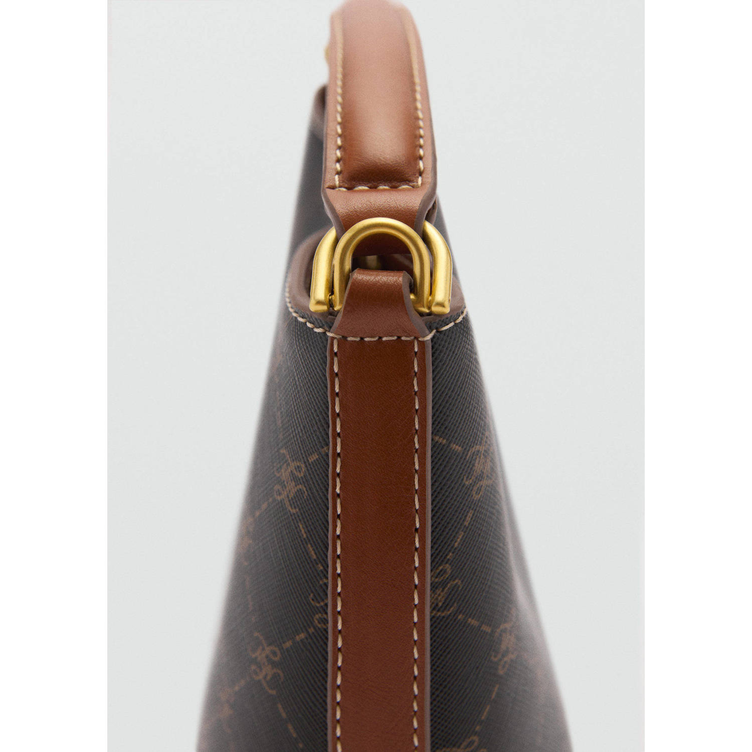Mango crossbody tas met all over print bruin