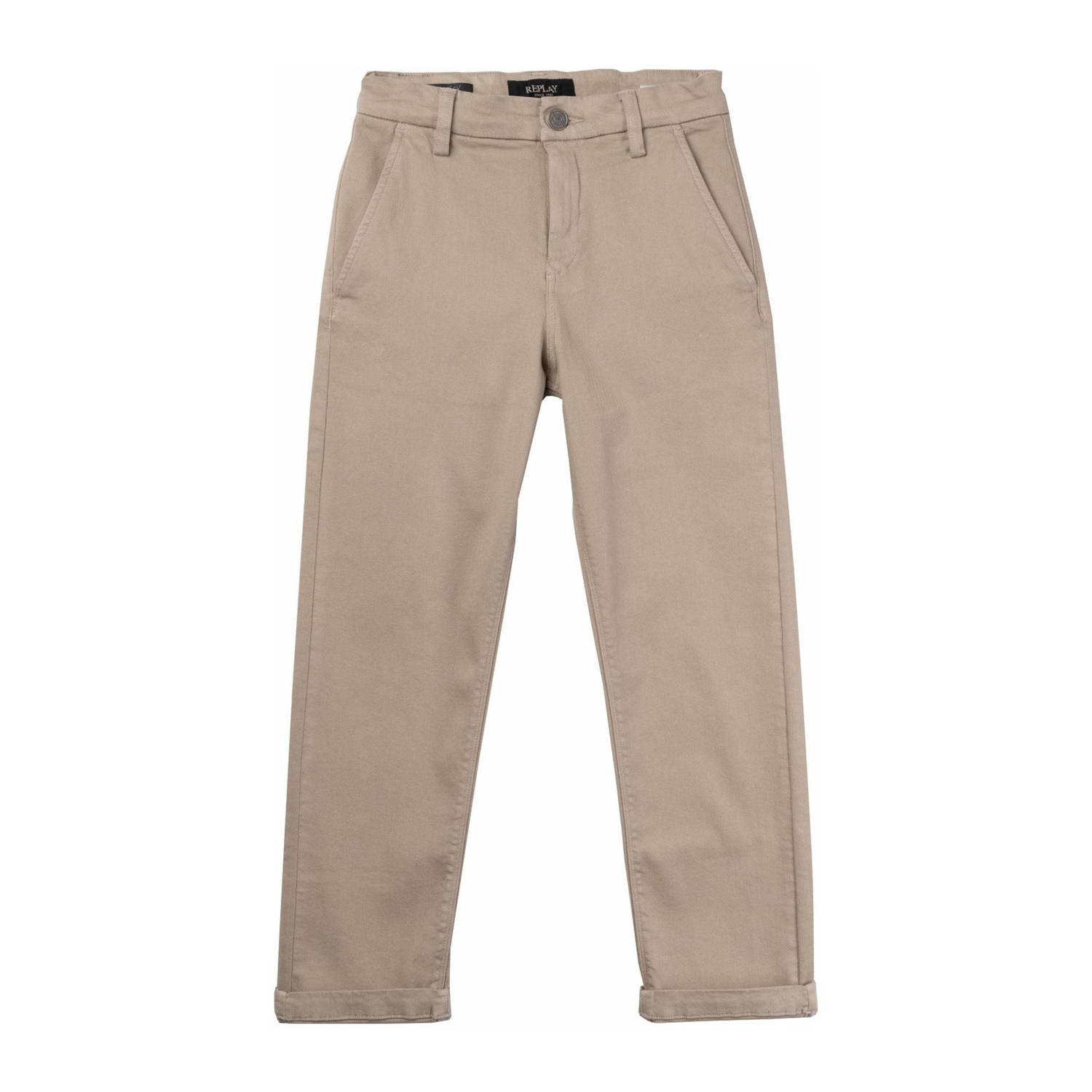 REPLAY casual broek beige