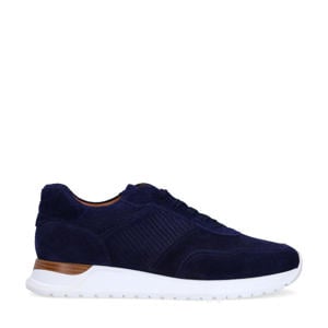 suède sneakers donkerblauw