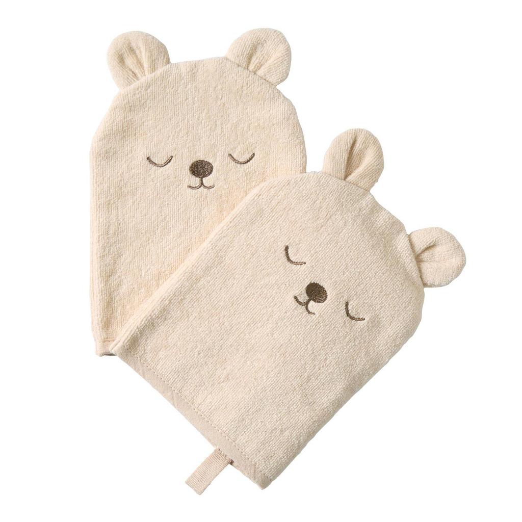 NOUS Kids washand beer (set van 2) (ecru)