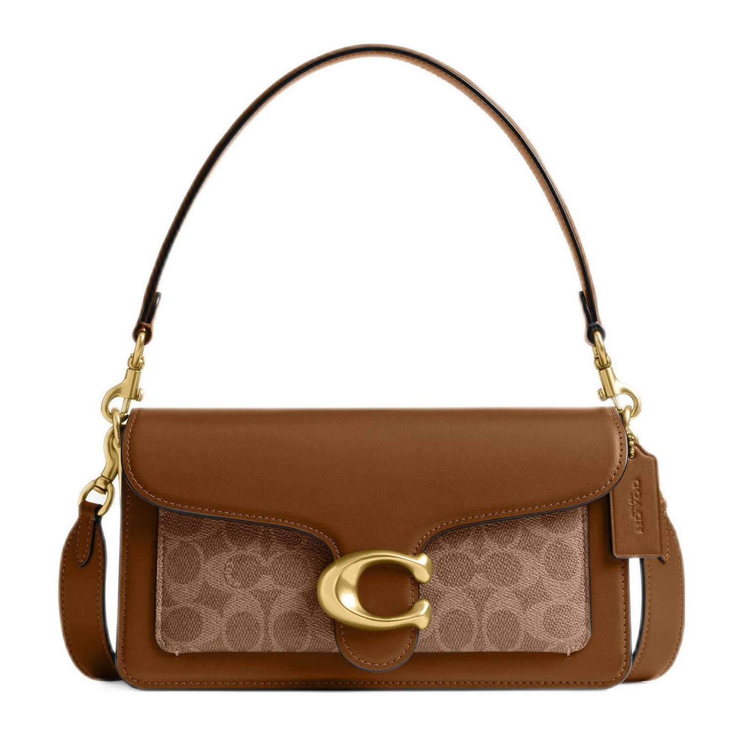 Coach Bruine Canvas Schoudertas met Klep Brown Dames