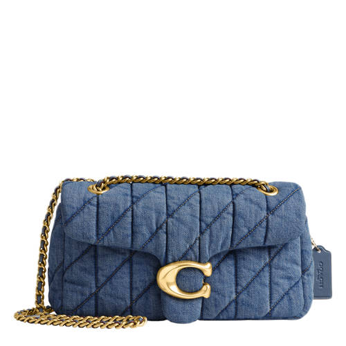 Coach doorgestikte denim schoudertas Tabby 26 blauw afbeelding