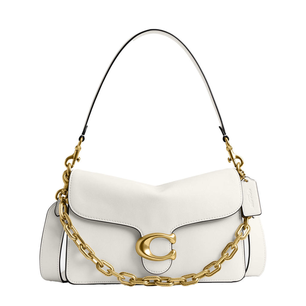 Coach leren schoudertas Chain Tabby ecru