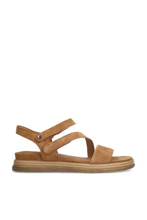 suède sandalen cognac