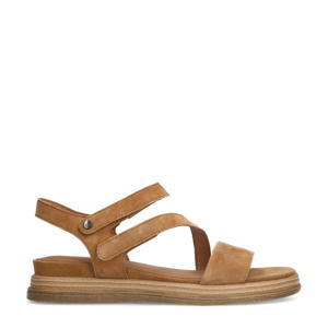   suède sandalen cognac