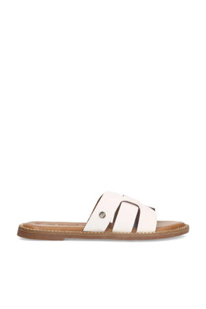 leren slippers wit