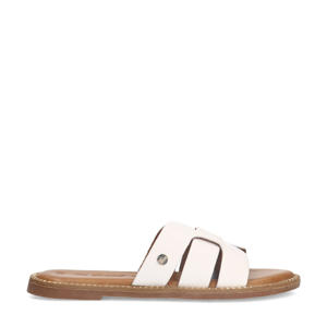  leren slippers wit