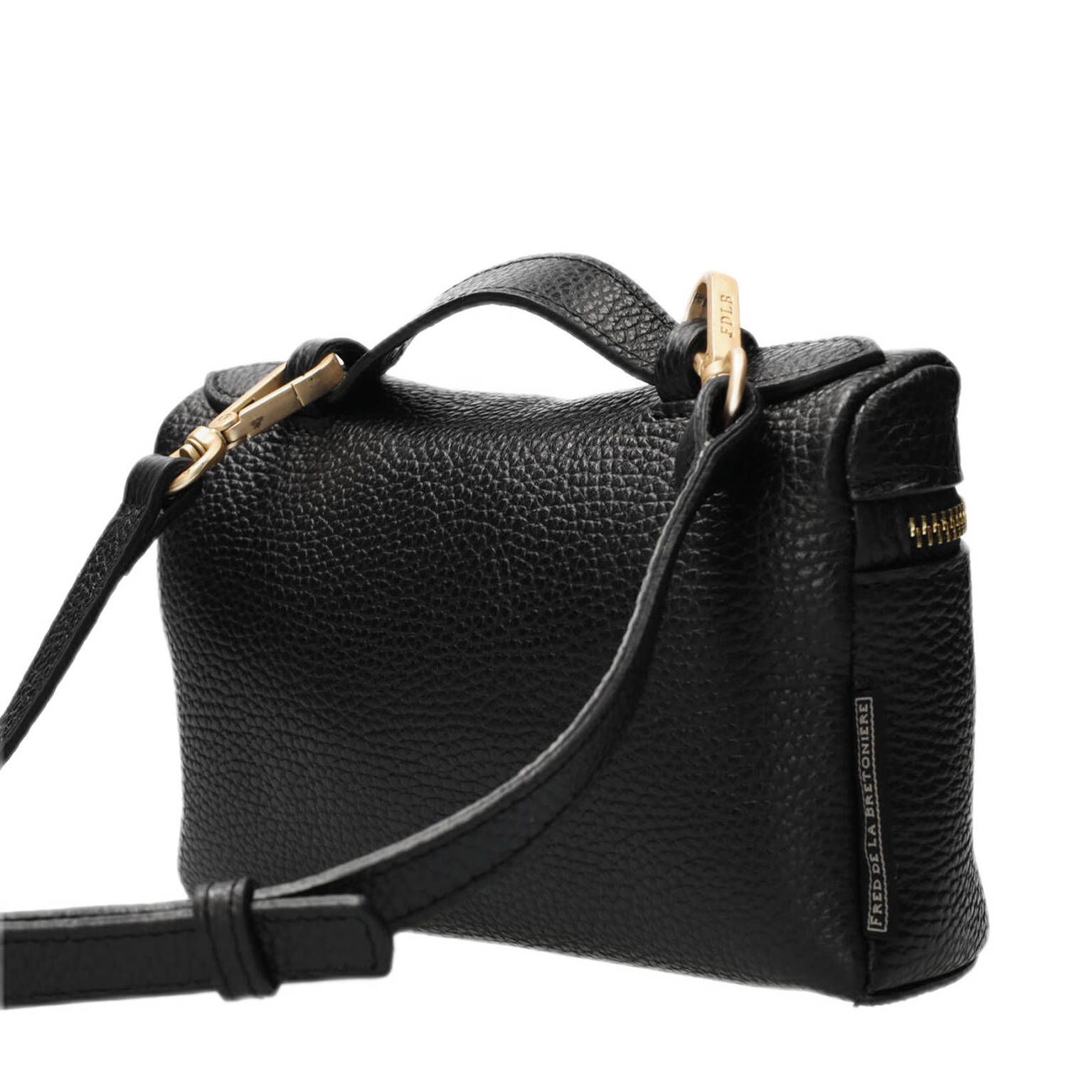Fred de la Bretoniere leren crossbody tas LORI zwart