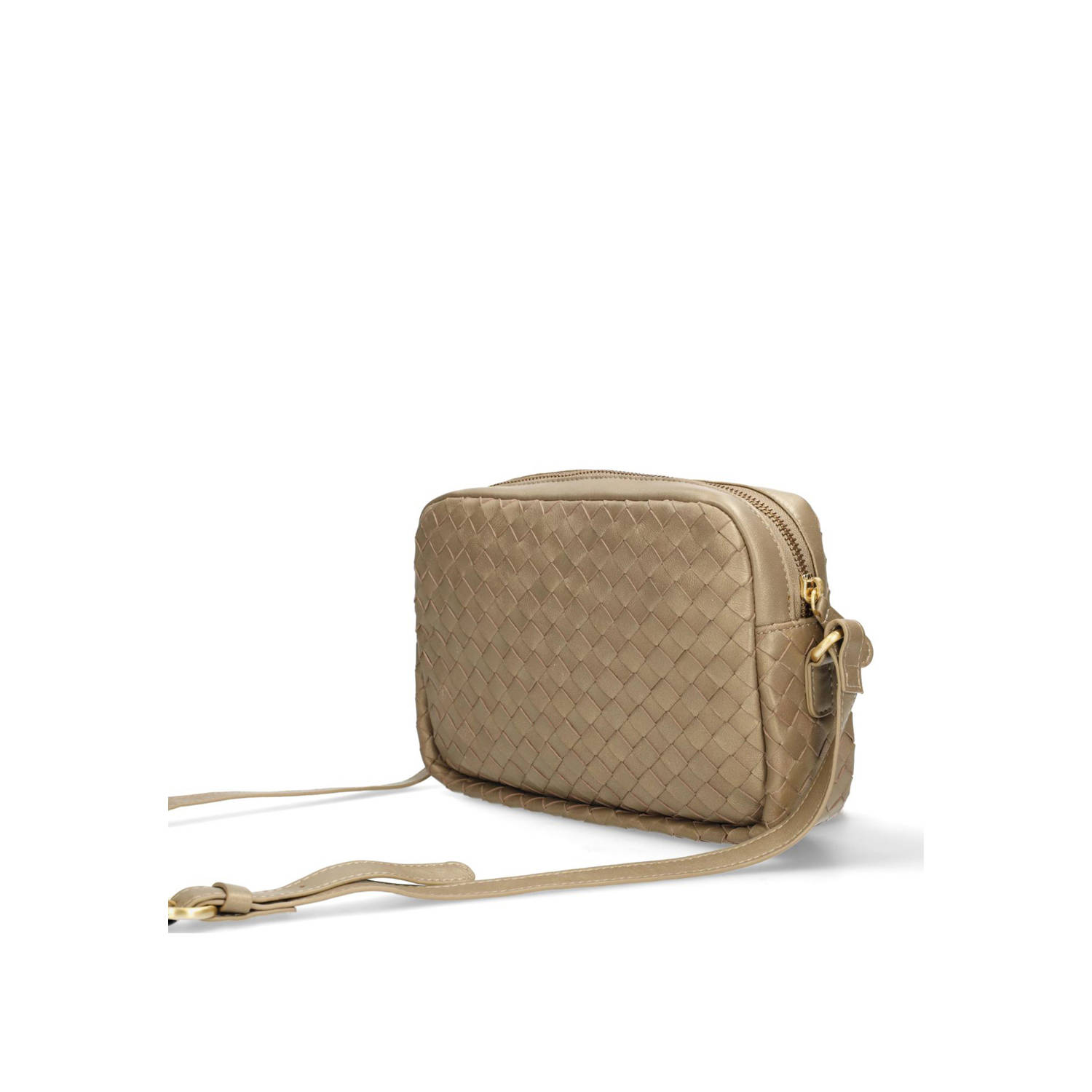 Fred de la Bretoniere leren crossbody tas RANIA goudkleurig