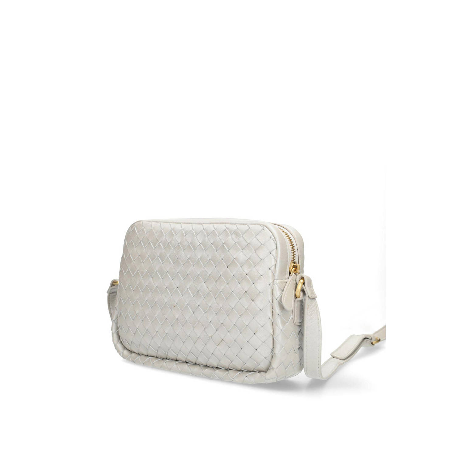 Fred de la Bretoniere leren crossbody tas RANIA zilverkleurig
