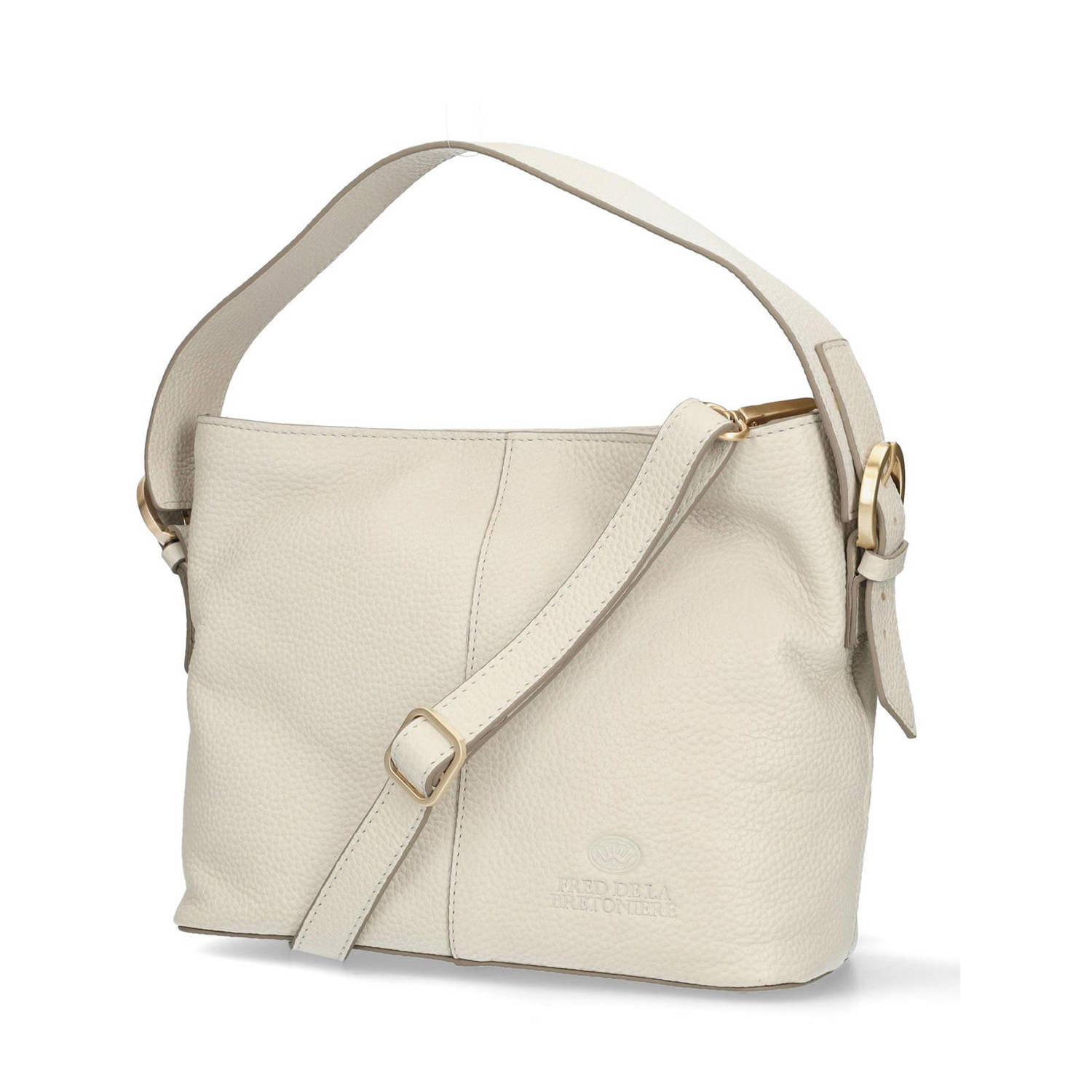 Fred de la Bretoniere leren crossbody tas LINDI ecru