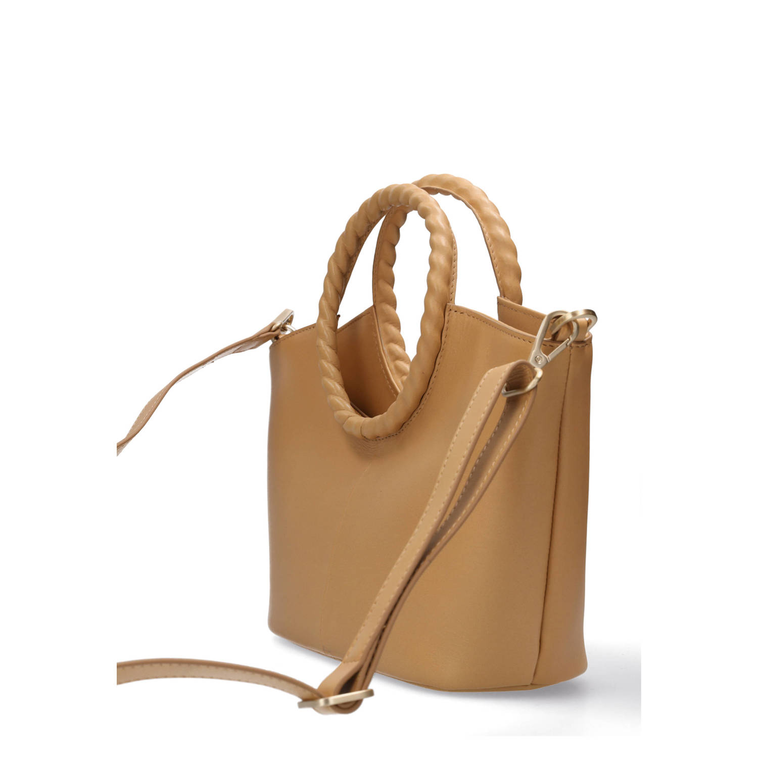 Fred de la Bretoniere leren handtas ADONIA beige
