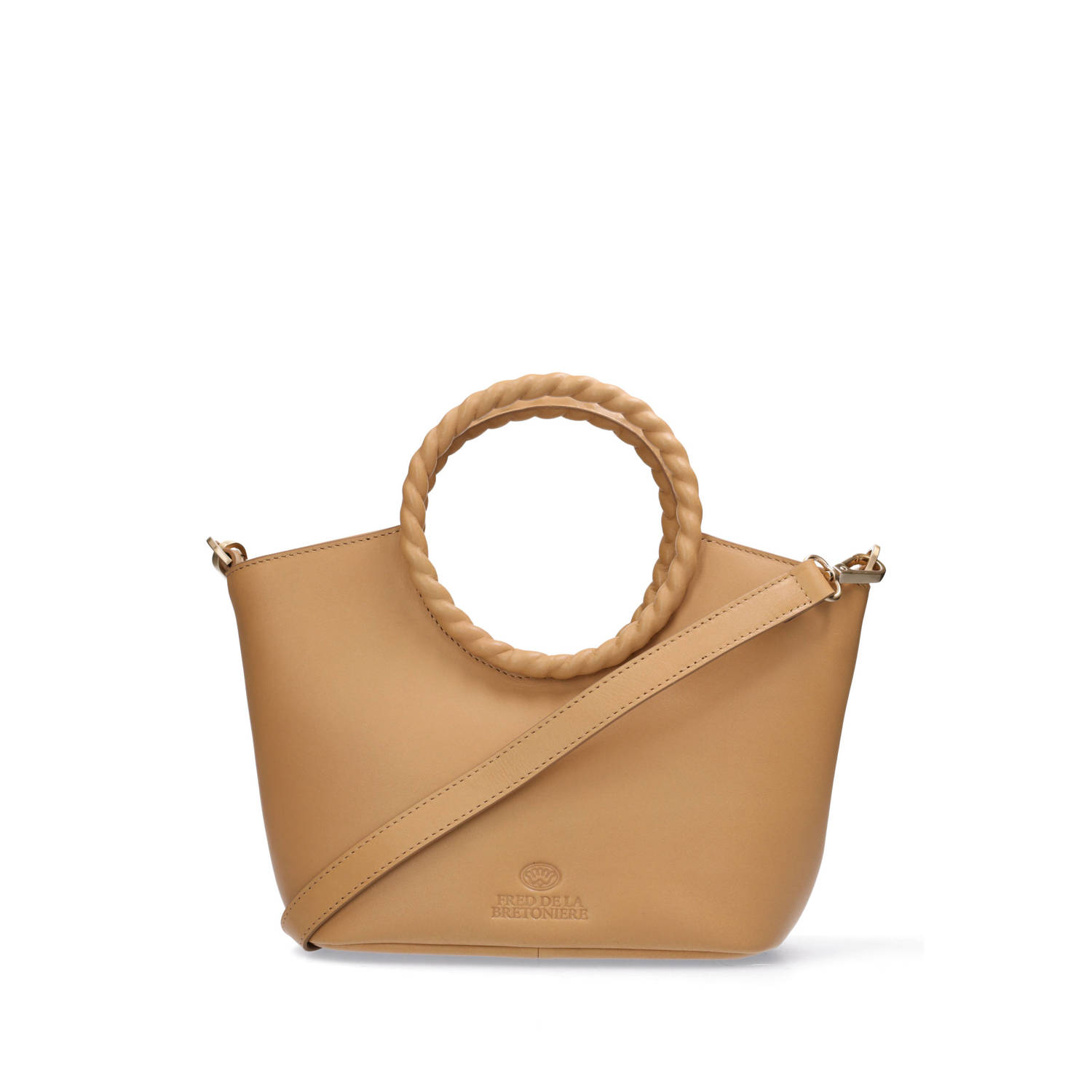 Fred de la Bretoniere leren handtas ADONIA beige