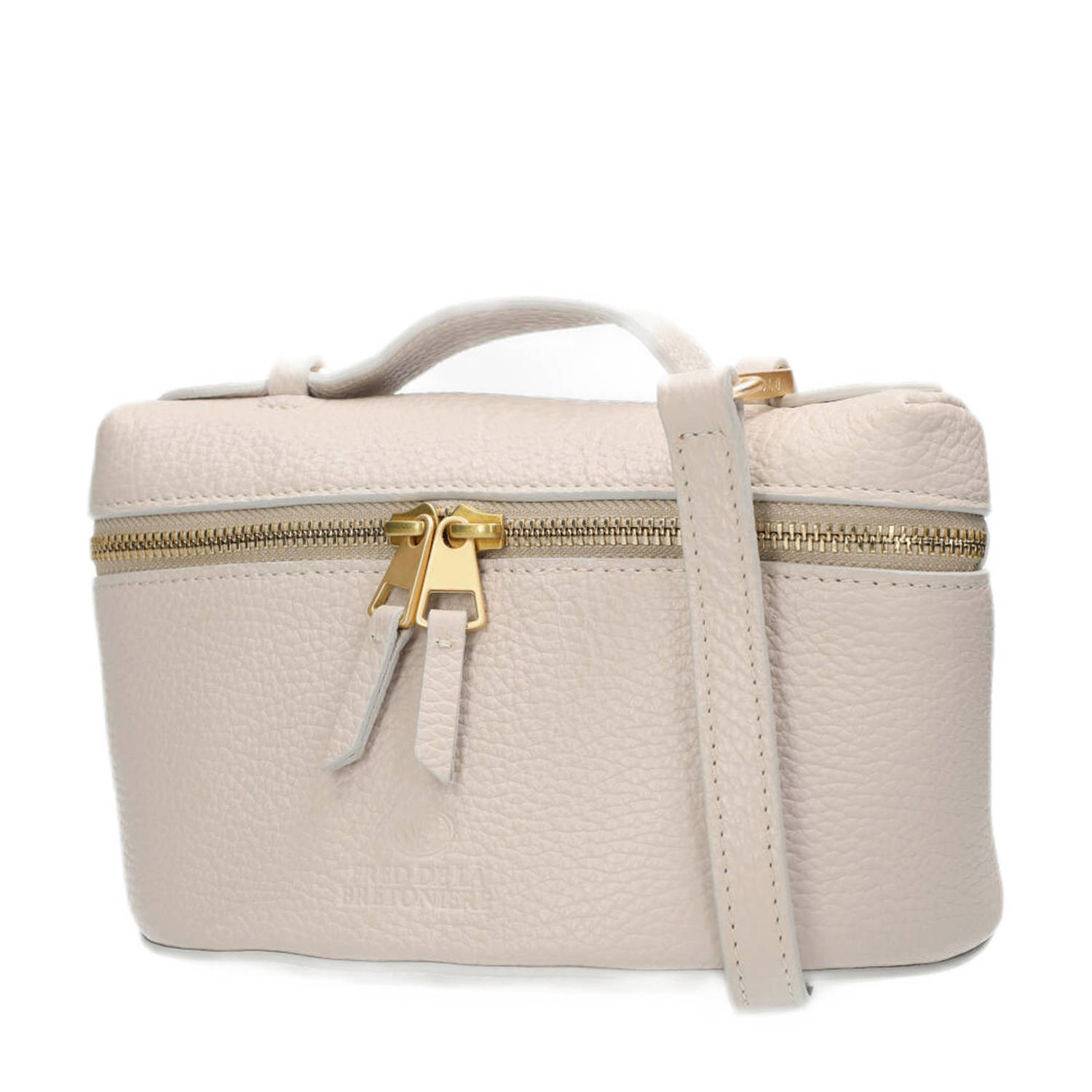 Fred de la Bretoniere leren crossbody tas LORI beige