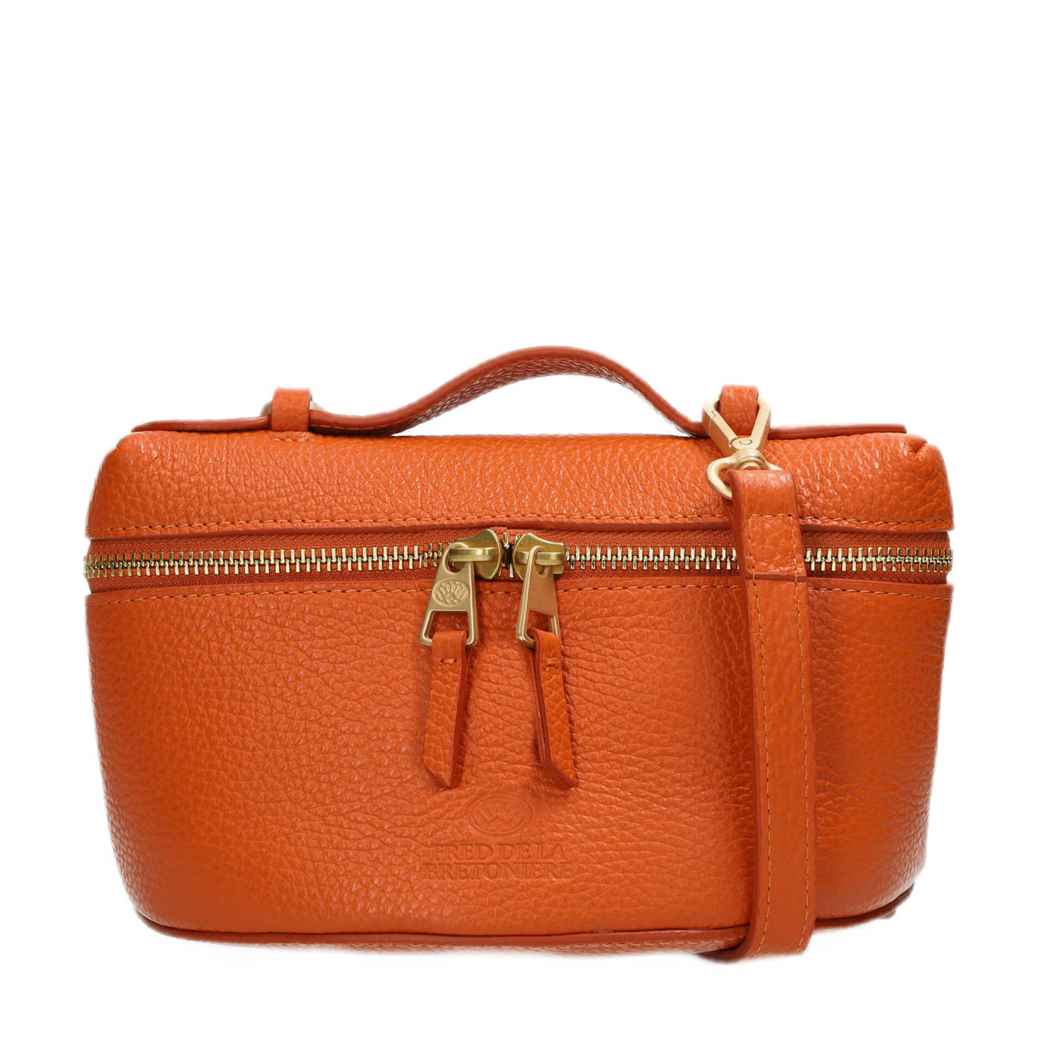 Fred de la Bretoniere leren crossbody tas LORI oranje