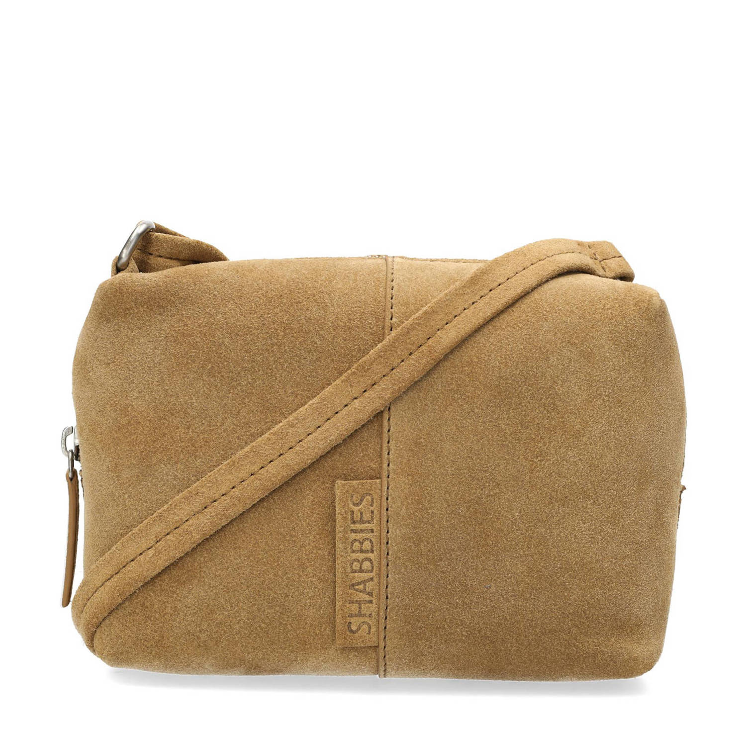 Shabbies Amsterdam suede crossbody tas SAAR cognac