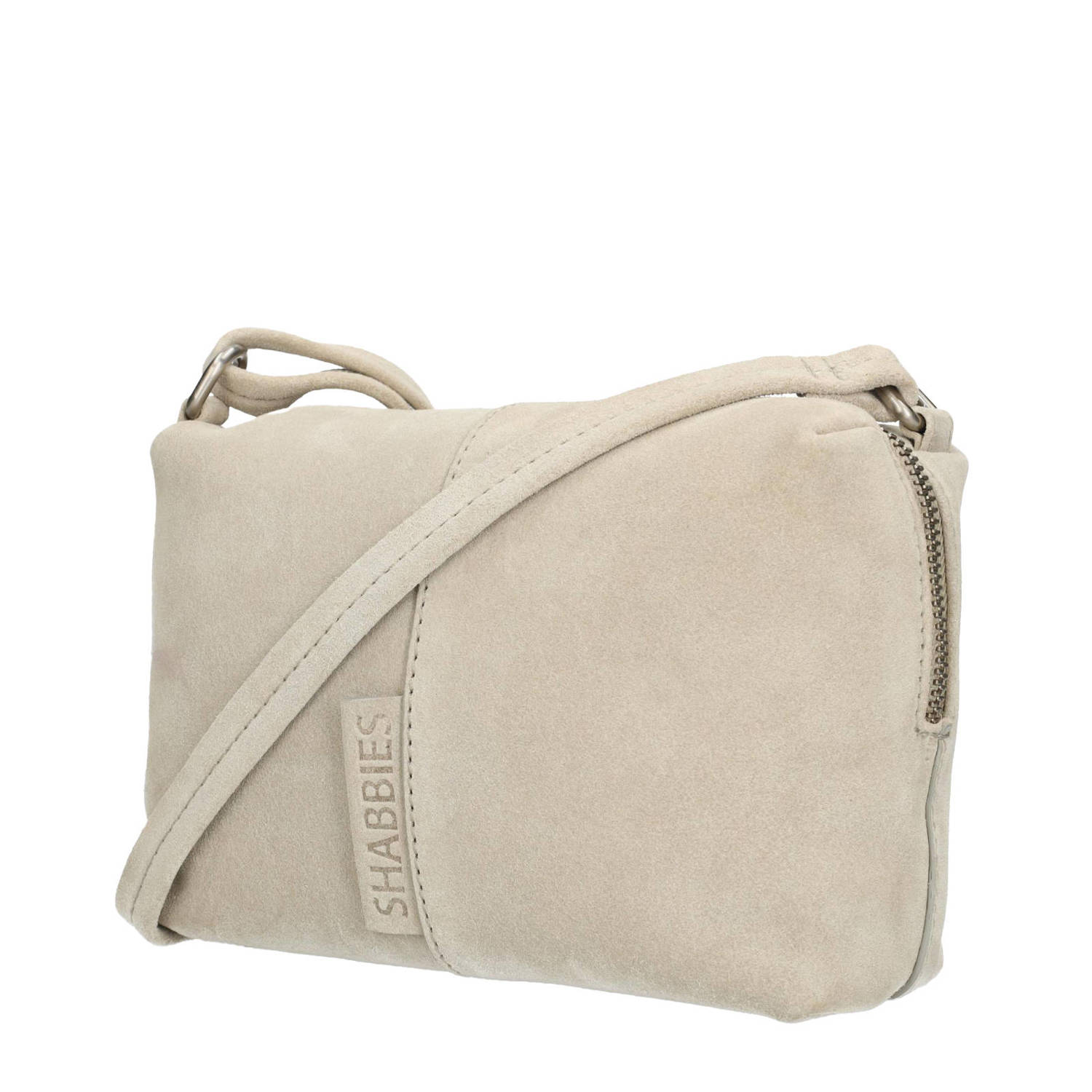 Shabbies Amsterdam suede crossbody tas SAAR zand