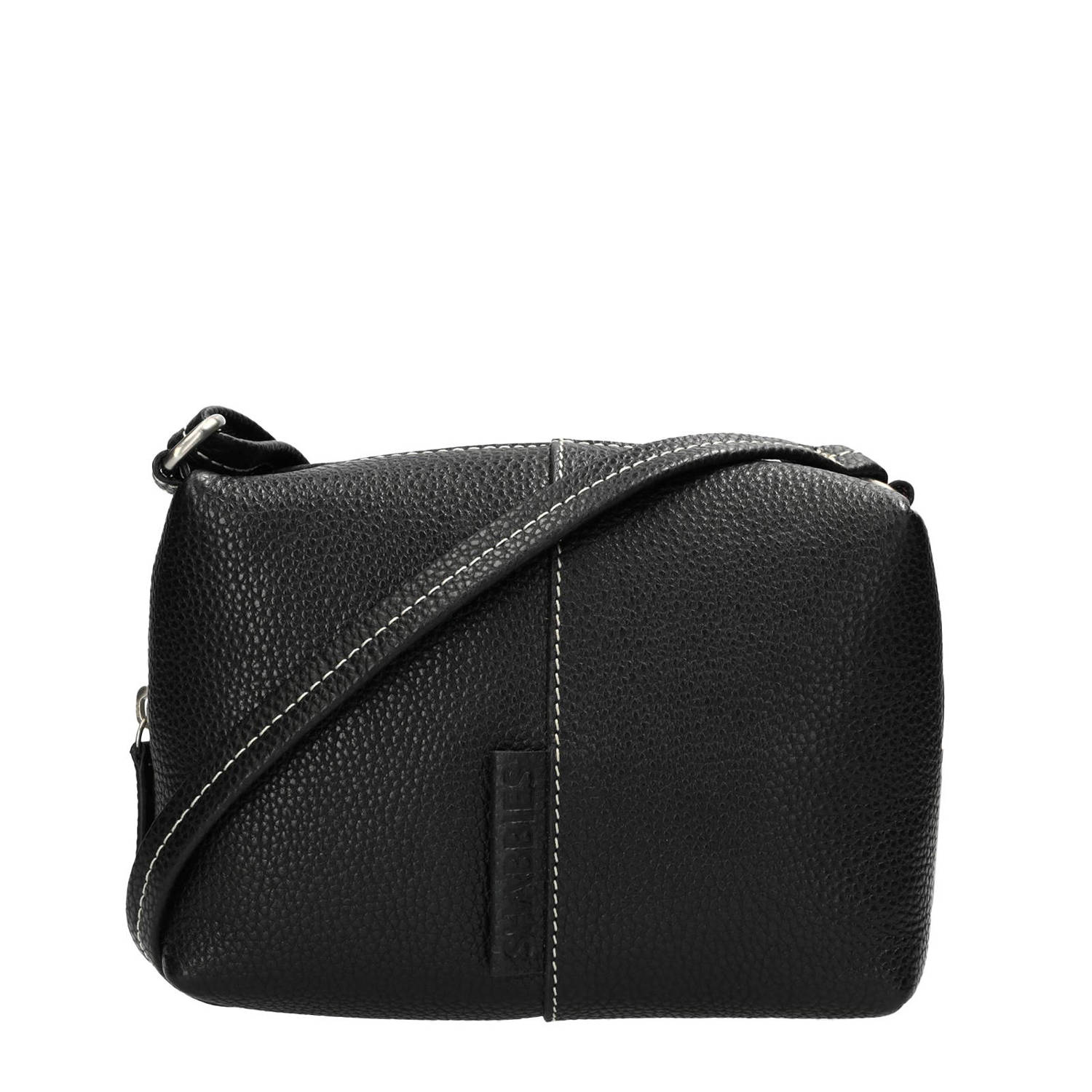 Shabbies Amsterdam leren crossbody tas SAAR zwart
