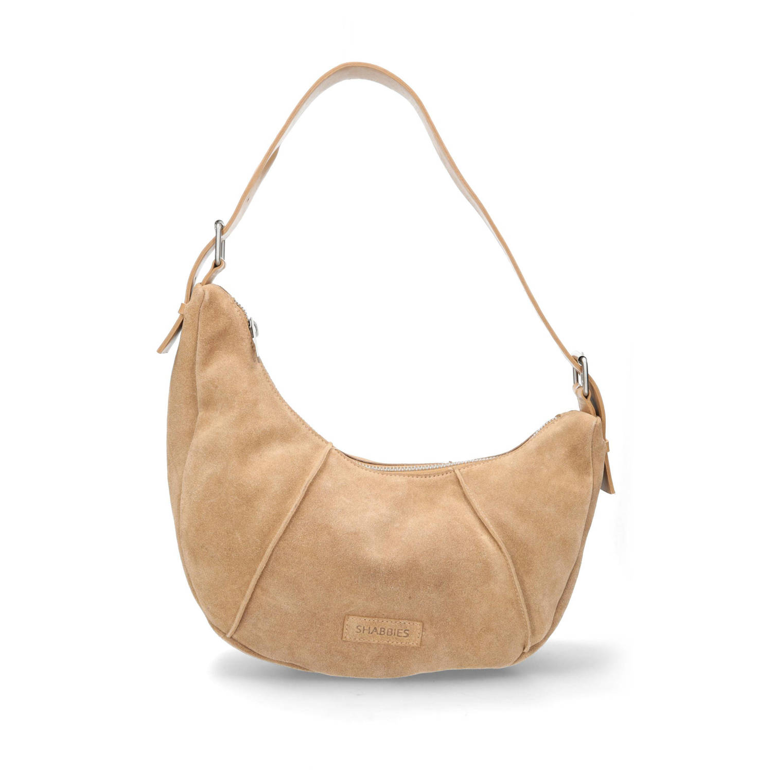 Shabbies Amsterdam suede schoudertas PLATANINO cognac