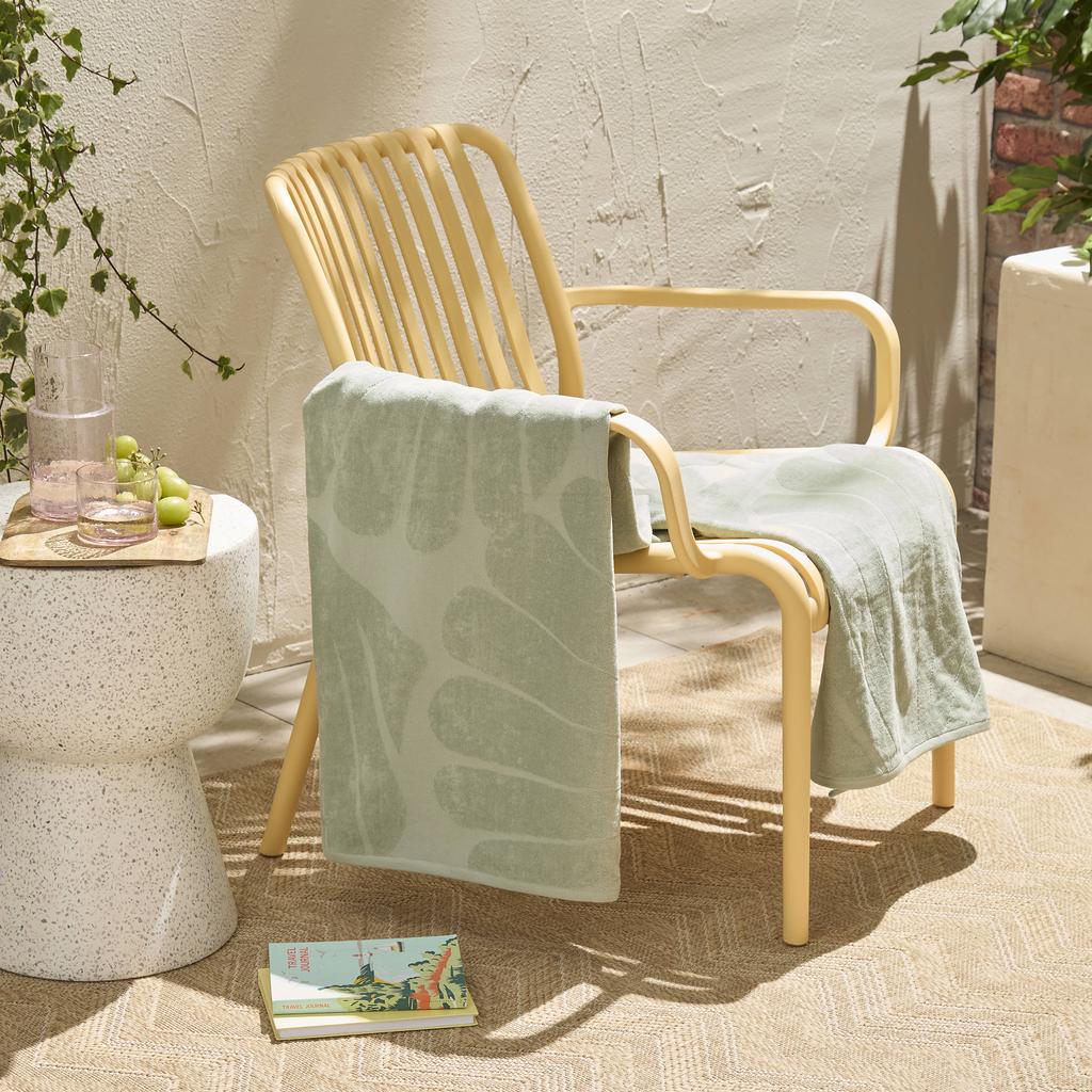 BEACHWAVE strandlaken Shell - mintgroen (velours) (180x100 cm)