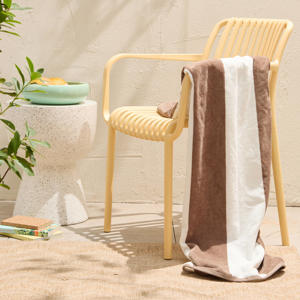 strandlaken Bold Stripe - taupe (velours) (180x100 cm)