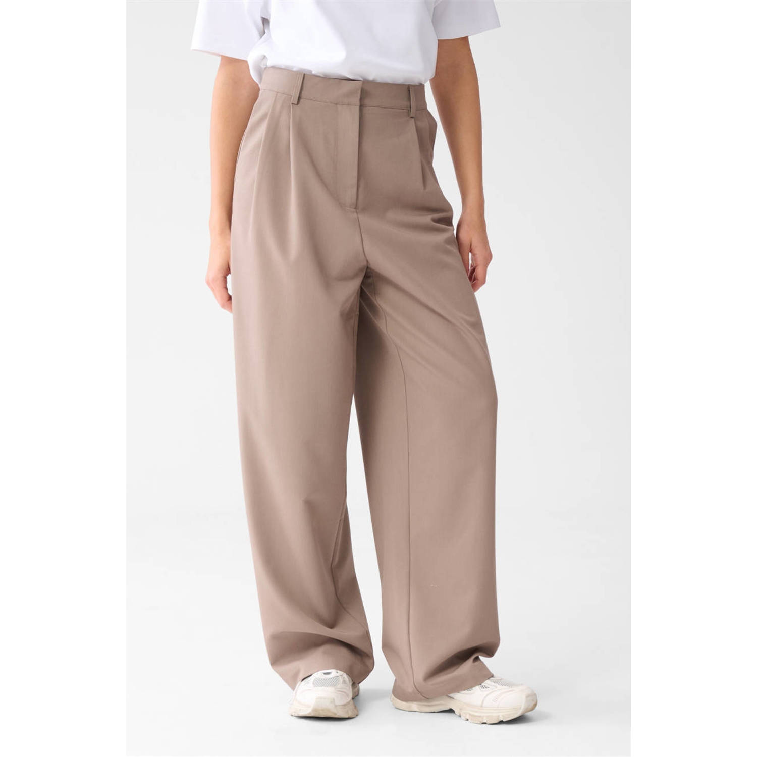 Shoeby wide leg broek bruin
