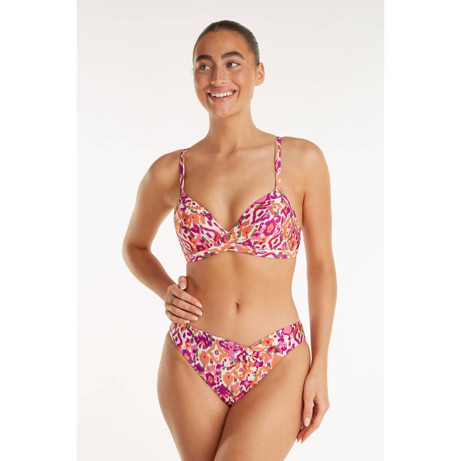 Ten Cate Beach TC WOW bikinibroekje roze offwhite paars