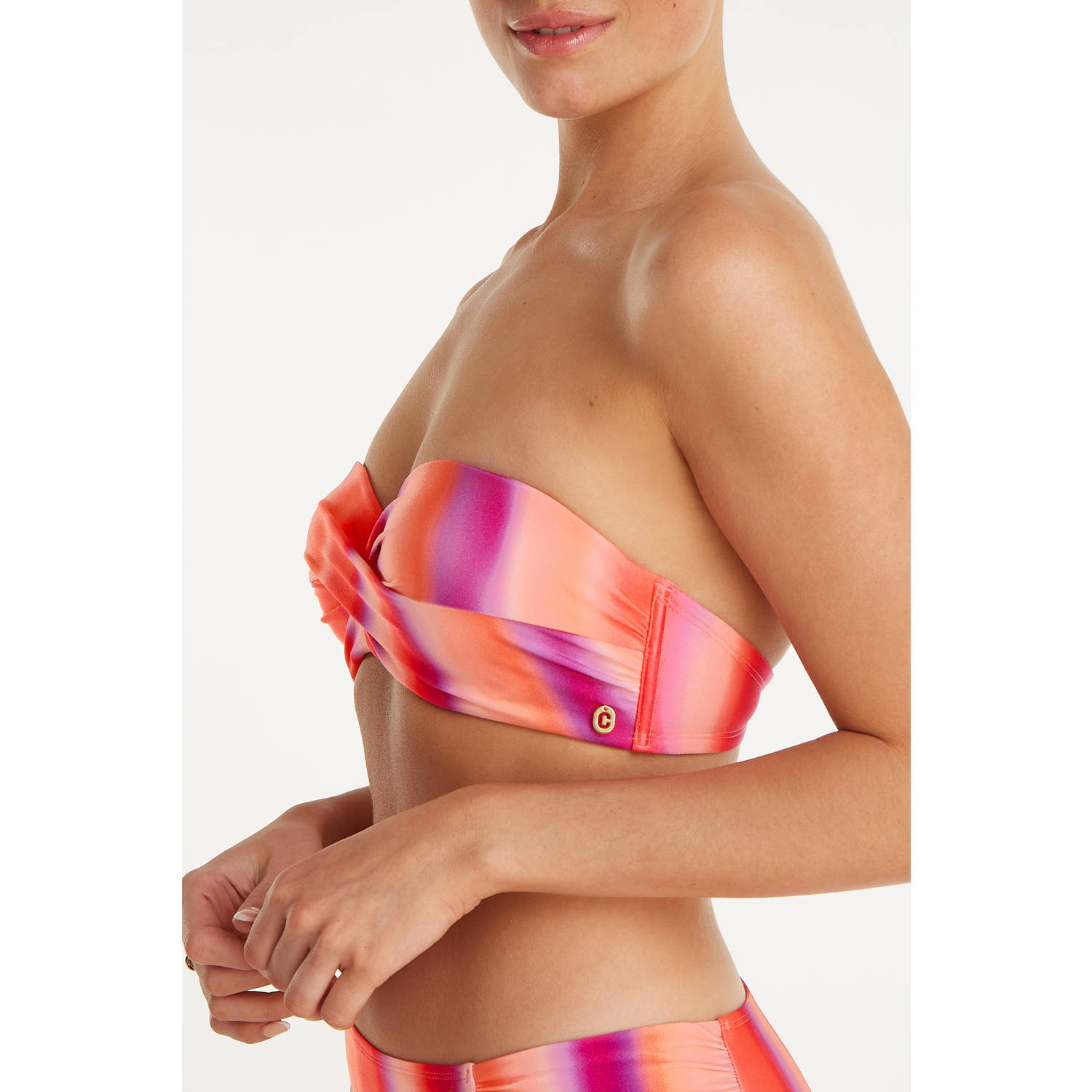 ten Cate Beach TC WOW voorgevormde strapless bandeau bikinitop roze rood paars