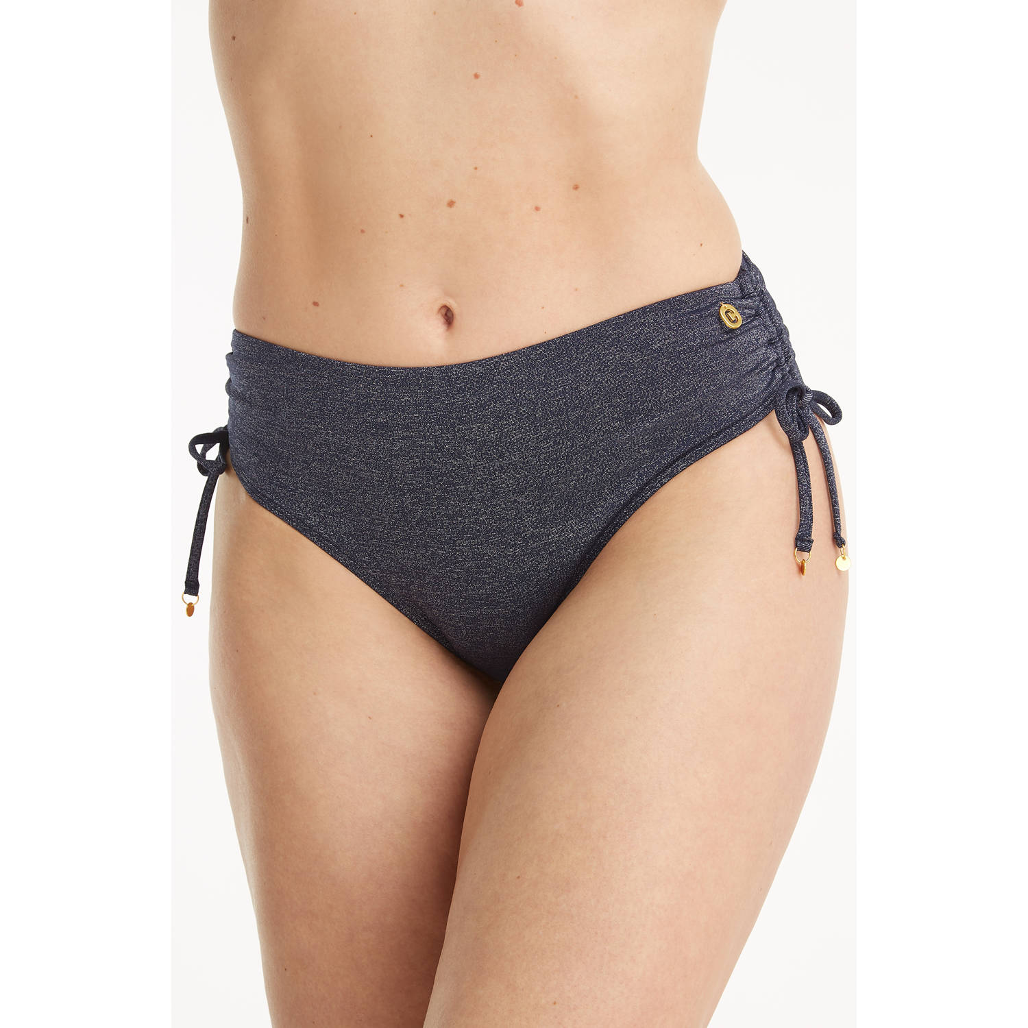 ten Cate Beach TC WOW high waist bikinibroekje met lurex donkerblauw